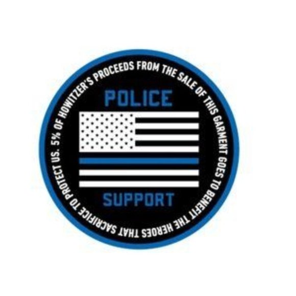 HOWITZER MENS BLUE 'BACK THE BLUE' DISTRESSED GAPHIC HOODIE - NWOT - - Picture 8 of 9